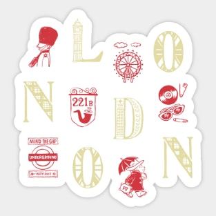 London Alphabets - Paper Brown Sticker